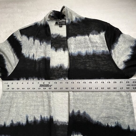 Sisters Womens Black & Gray Tie-Dye Knit Open Front Duster Cardigan Sweater XL - Picture 6 of 7